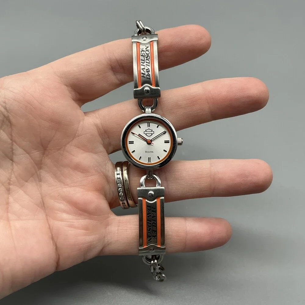 Bulova Harley-Davidson Womens Watch 22mm 76L035 Steel Bracelet New Battery 7.5
